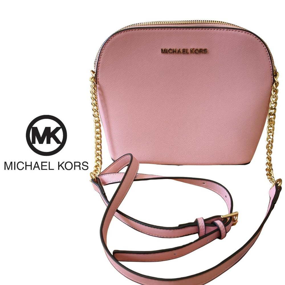 8. Michael Kors crossbody Pink mini 9 inches w/ adjustable strap &  gold accents